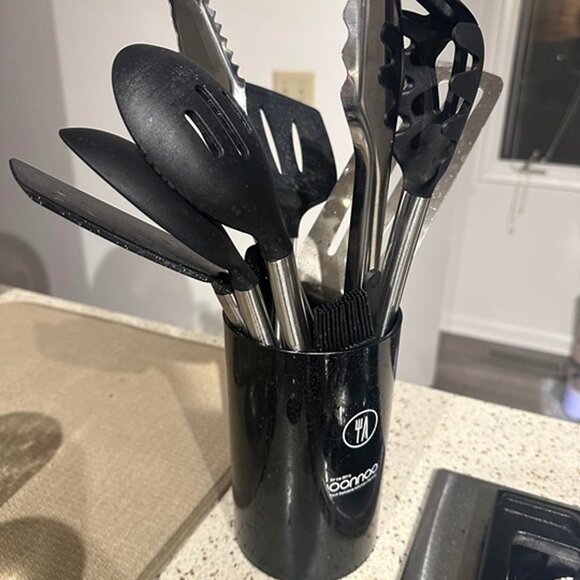 NEW Large Silicone Cooking Utensils Set - Heat Resistant Kitchen Utensils Sets - Picture 8 of 10